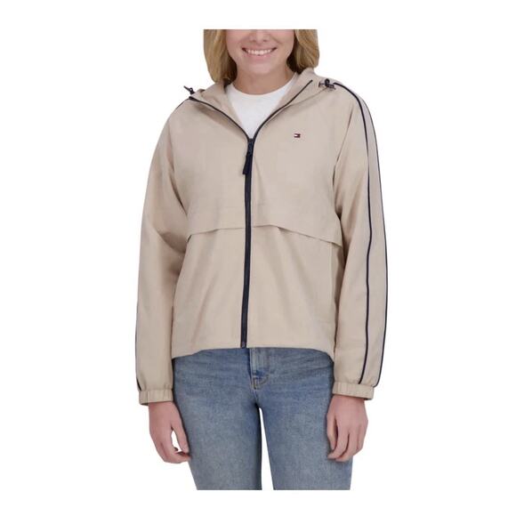 Tommy Hilfiger Jackets & Blazers - Tommy Hilfiger Women’s Hooded Windbreaker Jacket Brown Sz Medium NWT Lightweight